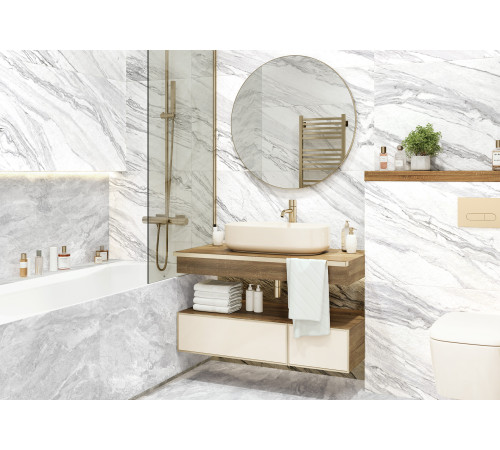 Керамогранит Delacora D12065M Statuary Venato 60x120 белый матовый под мрамор