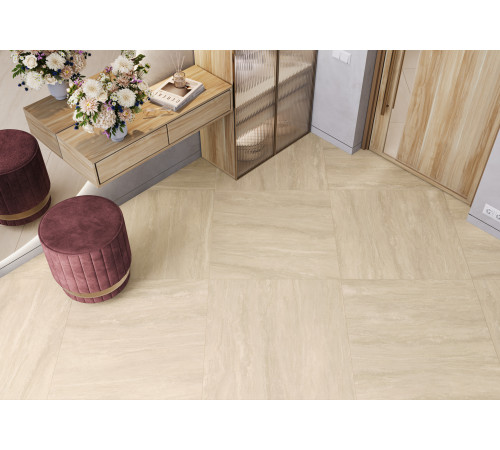 Керамогранит LCM 8080TIV11M Tivoli Romano 80x80 бежевый глазурованный матовый / карвинг под камень