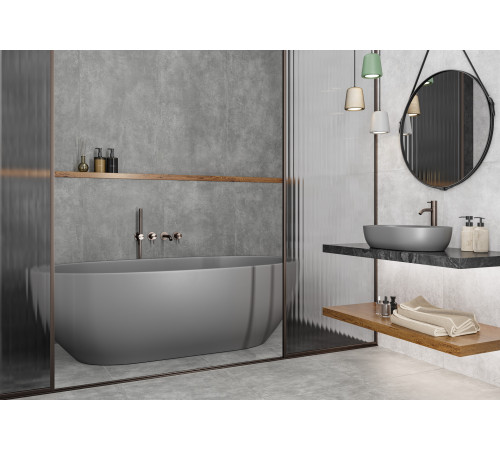Керамогранит Alma Ceramica GFU60120TTM07R Totem 60x120 серый глазурованный матовый под бетон