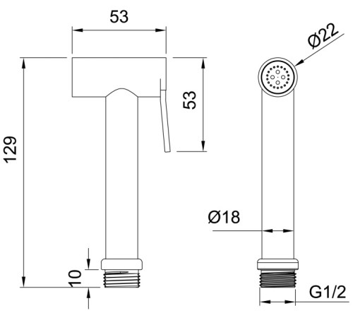 Гигиеническая лейка Allen Brau Priority 5.31028-MG графит браш