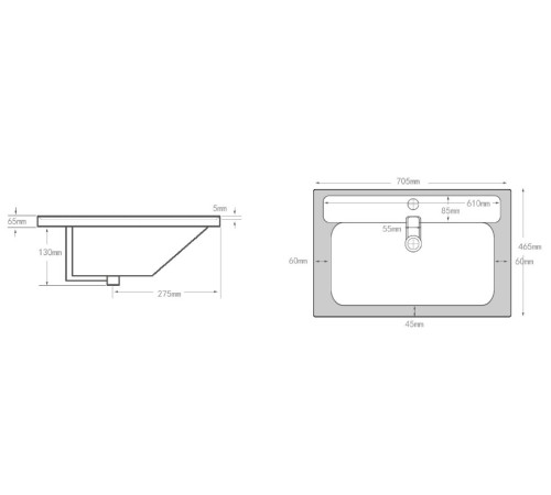 Раковина Aquanet Ирис 70 белая