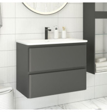 Тумба под раковину Aquanet Эмбер 105 черный матовый