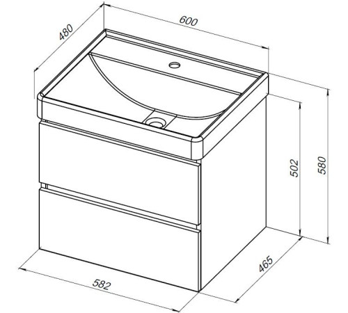 Тумба под раковину Aquanet Вега 2.0 60 черный