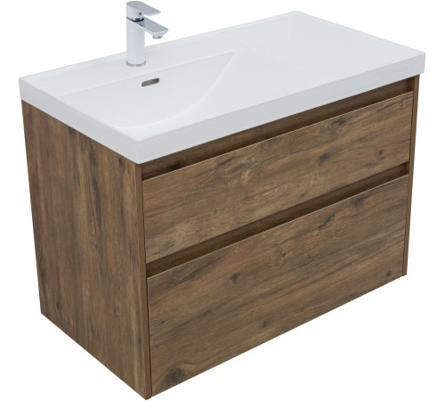 Тумба под раковину Aquanet Nova Lite 2.0 90 дуб рустикальный, левая