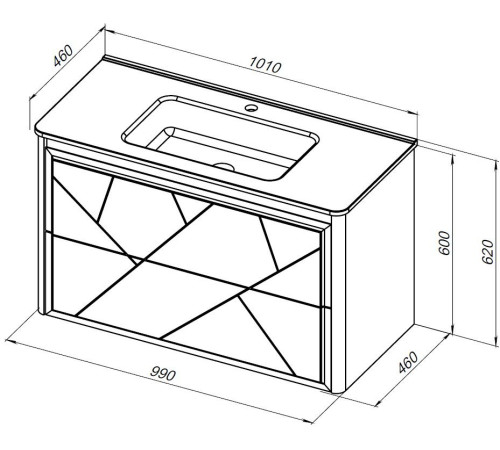 Тумба под раковину Allen Brau Paris 100 1.360002.WM белый матовый