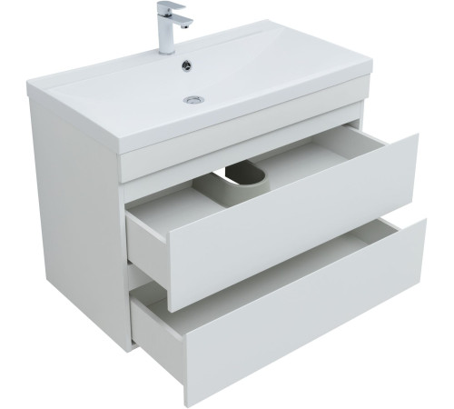 Тумба под раковину Aquanet Нота New 90 белый глянец