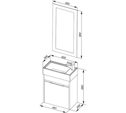 Мебель для ванной Aquanet Лидс 50 эвкалипт мистери