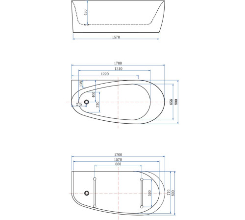 Акриловая ванна Allen Brau Priority 2 170x80 2.31002.20/AM