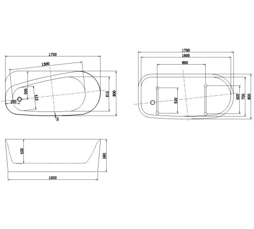 Акриловая ванна Allen Brau Priority 1 170x80 2.31001.21