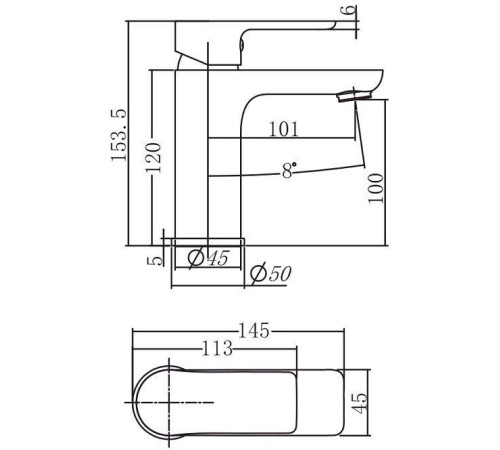 Смеситель для раковины Aquanet Arctic AF520-10СW