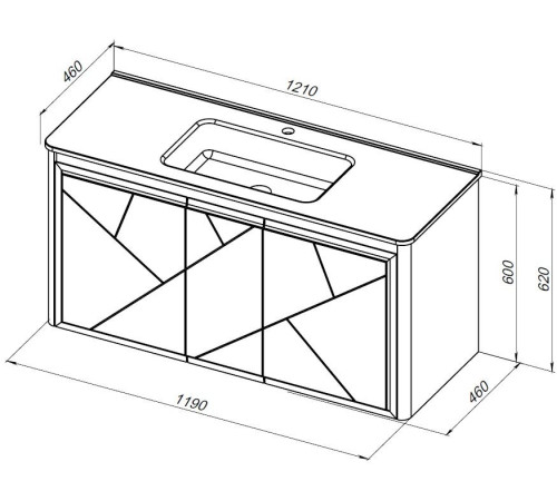 Тумба под раковину Allen Brau Paris 120 1.360004.CGM олива матовый