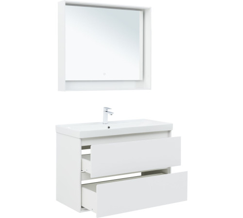 Тумба под раковину Aquanet Милан 100 белый глянец
