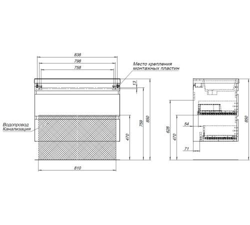 Тумба под раковину Aquanet Нота New 90 дуб холден