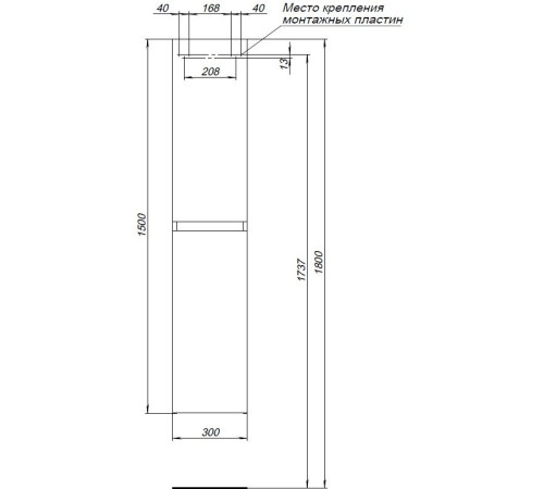 Шкаф-пенал Aquanet Нота New 30 дуб веллингтон табак
