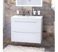 Тумба под раковину Aquanet Практика 80 белый глянец