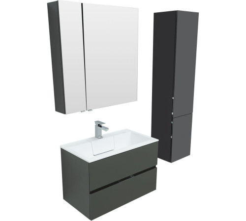 Тумба под раковину Aquanet Алвита 80 серый антрацит