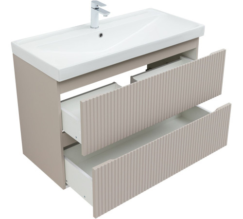 Тумба под раковину Aquanet Джейн (Flat) 100 бежевый