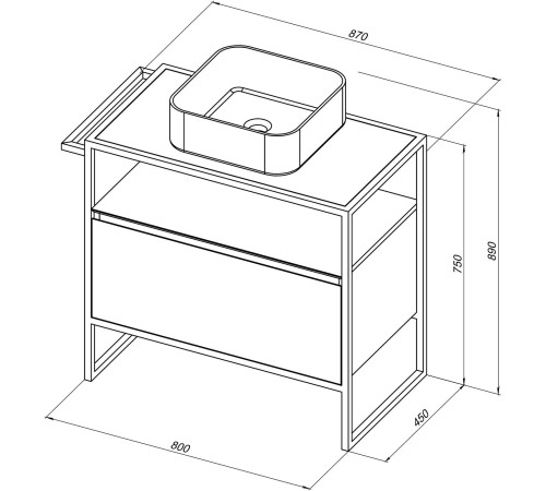 Тумба под раковину Allen Brau Priority 80 1.31002.AM антрацит матовый