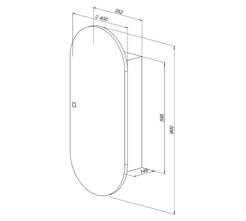 Зеркальный шкаф Aquanet Монте 40 белый, с LED подсветкой