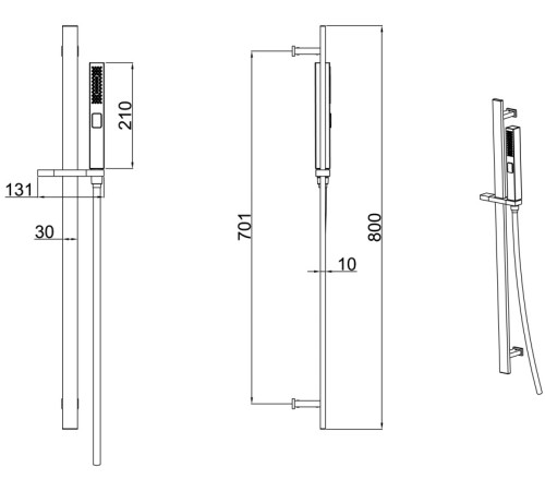 Душевой гарнитур Allen Brau Infinity 5.21013-31 черный матовый