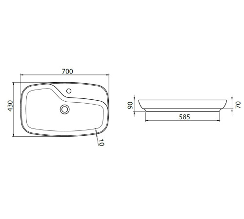 Раковина накладная Allen Brau Liberty 4.32011.21 белый матовый
