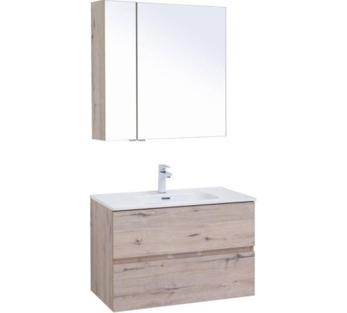 Мебель для ванной Aquanet Алвита New 80 2 ящика, дуб веллингтон белый