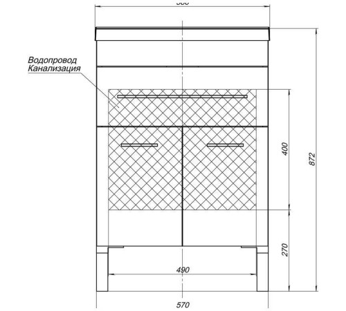Комплект мебели для ванной Aquanet Верона 60 белый (напольный 1 ящик 2 дверцы)