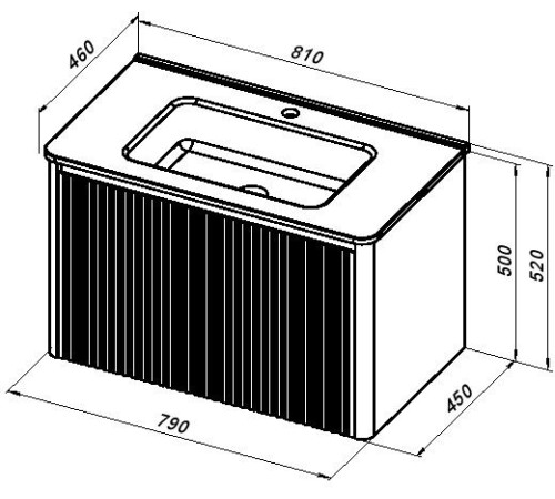 Тумба под раковину Allen Brau Gravity 80 1.370017.PGM платина матовый