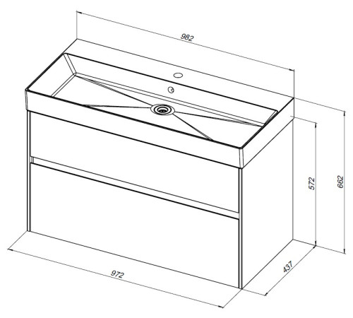 Тумба с раковиной Aquanet Бруклин 100 белый