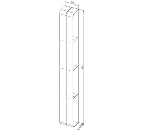 Полка Aquanet Магнум H 15x130 белая матовая, вертикальная
