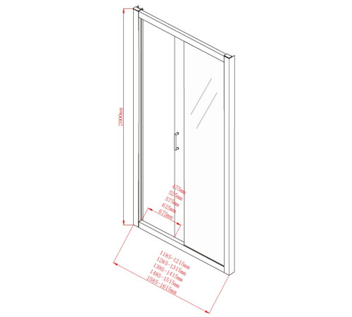 Душевая дверь Aquanet Alfa NAA6121 150, прозрачное стекло