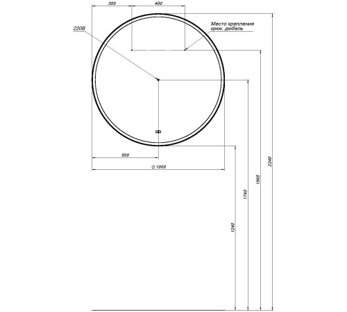 Зеркало Aquanet Тренд 100 черный