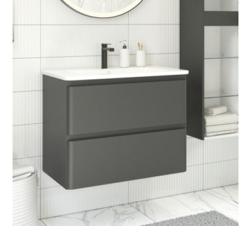 Тумба под раковину Aquanet Эмбер 80 черный матовый