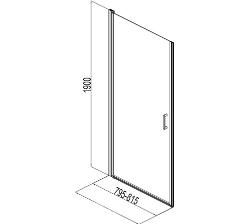 Душевая дверь Aquanet Cinetic AE12-N-80H190U-CT 800, прозрачное стекло