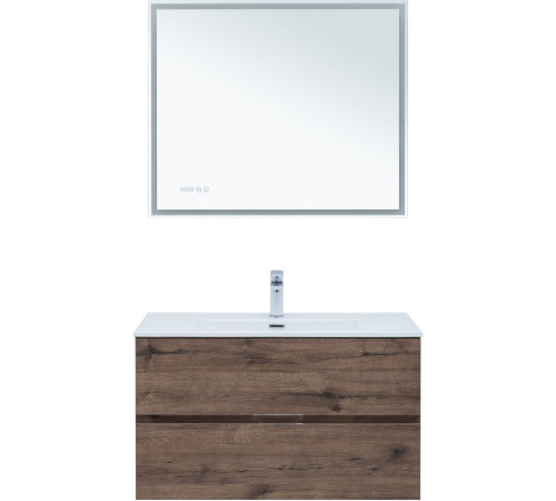 Тумба под раковину Aquanet Алвита New 90 2 ящика, дуб веллингтон табак