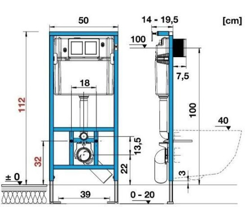 Унитаз с инсталляцией Allen Brau Priority 00301296/8.9466.0.000.000.1 белый глянец