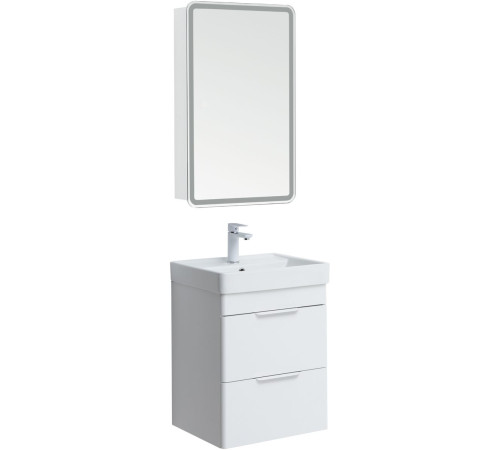 Тумба под раковину Aquanet Ирис new 50 белый глянец (2 ящика)