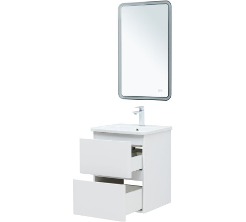 Тумба под раковину Aquanet Эмбер 50 белый матовый