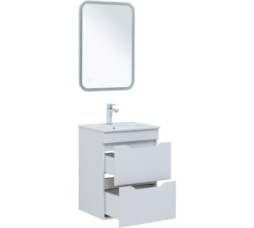 Тумба под раковину Aquanet Практика 50 белый матовый (2 ящика)