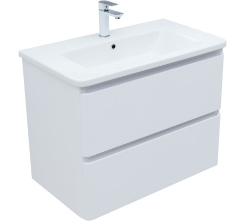 Тумба под раковину Aquanet Эмбер 80 белый матовый