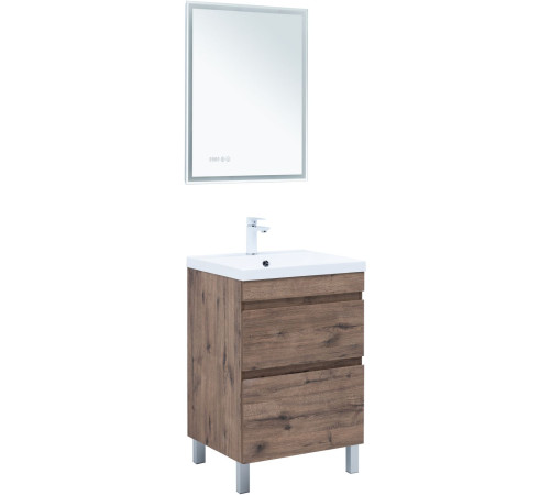 Тумба под раковину Aquanet Нота New 60 напольная, дуб веллингтон табак