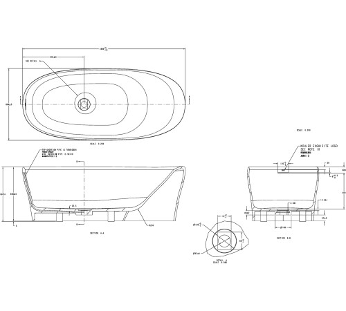 Ванна из искусственного камня Allen Brau Solid Stone Krion Neo XL 180x80 2.35002.21