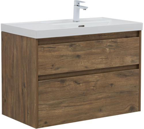 Тумба под раковину Aquanet Nova Lite 2.0 90 дуб рустикальный, правая