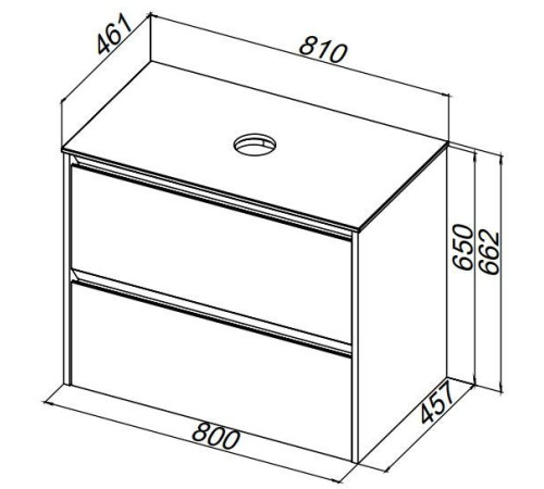 Столешница Allen Brau Activity 80 1.35022.AL акриловый камень альба