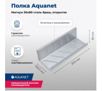Полка Aquanet Магнум 30x8 сталь браш, открытая