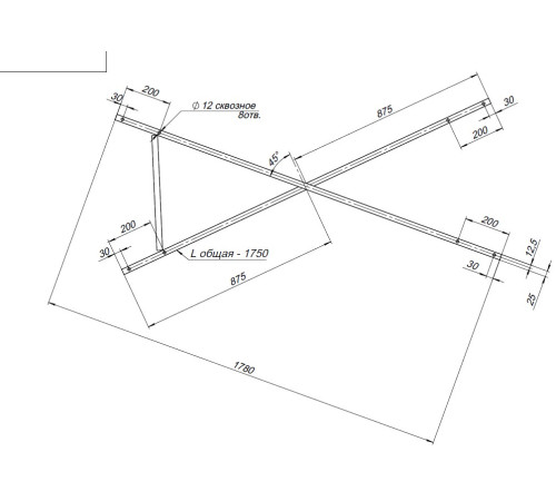 Каркас сварной для акриловой ванны Aquanet Cariba 170x75