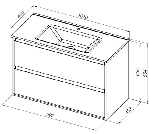 Тумба под раковину Aquanet Милан 100 дуб рошелье