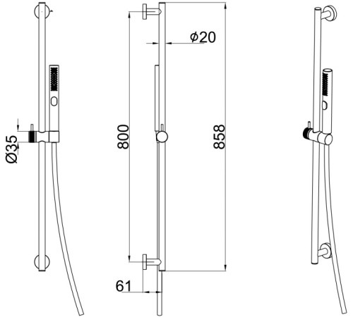 Душевой гарнитур Allen Brau Priority 5.31010-BN никель браш