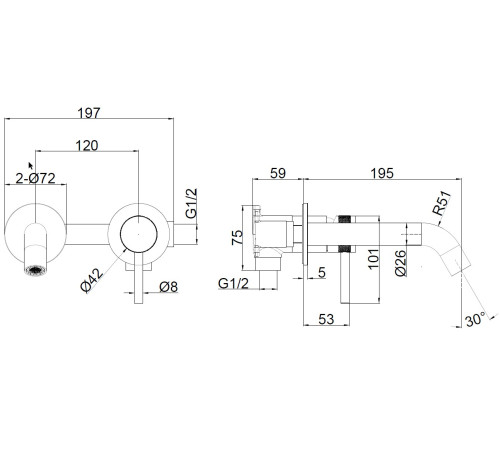 Смеситель для раковины Allen Brau Priority 5.31030-GB (с внутренней частью) золото браш