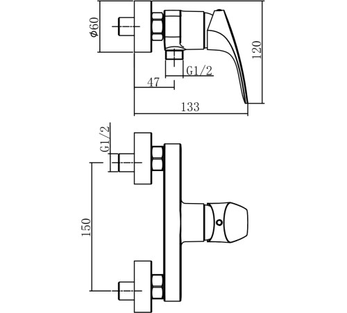 Смеситель для душа Aquanet Static AF330-30C